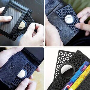 Air Tag Wallet Card Holder 2 Pack Black with Cutouts NWT